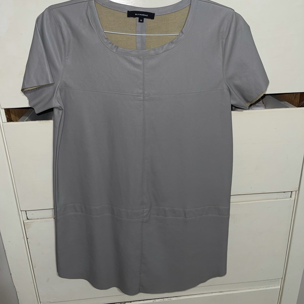 Grey Leather Dress